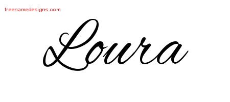 Loura Cursive Name Tattoo Designs