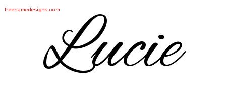 Lucie Cursive Name Tattoo Designs