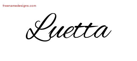 Luetta Cursive Name Tattoo Designs