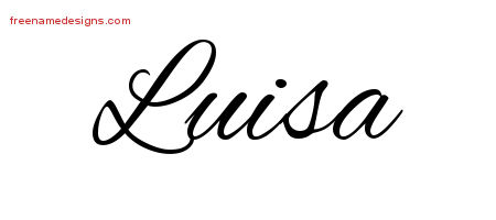Luisa Cursive Name Tattoo Designs