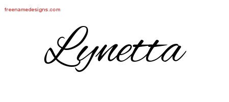 Lynetta Cursive Name Tattoo Designs