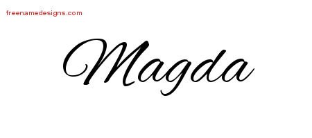 Magda Cursive Name Tattoo Designs