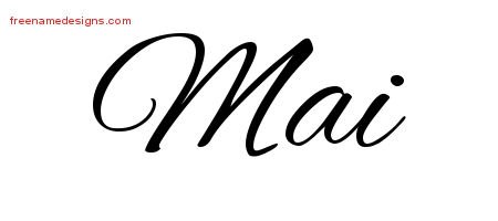 Mai Cursive Name Tattoo Designs