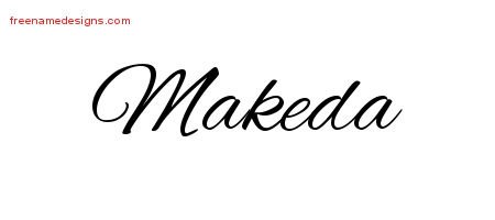 Makeda Cursive Name Tattoo Designs