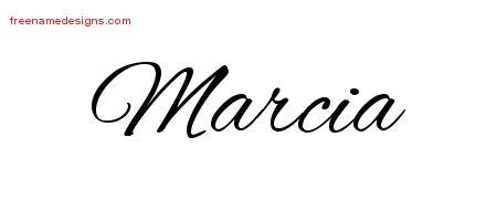 Marcia Cursive Name Tattoo Designs