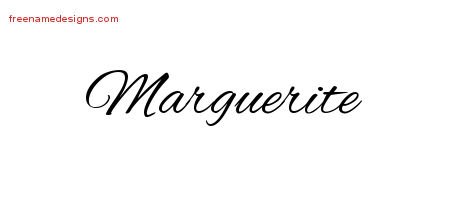 Marguerite Cursive Name Tattoo Designs