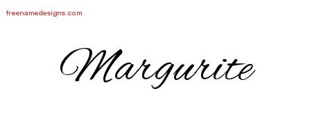 Margurite Cursive Name Tattoo Designs