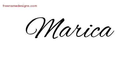 Marica Cursive Name Tattoo Designs