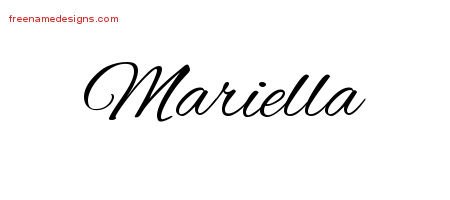 Mariella Cursive Name Tattoo Designs