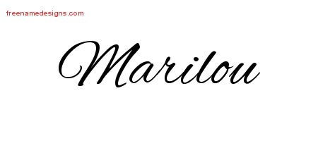 Marilou Cursive Name Tattoo Designs