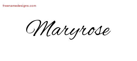 Maryrose Cursive Name Tattoo Designs