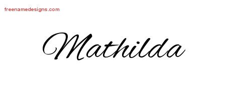 Mathilda Cursive Name Tattoo Designs