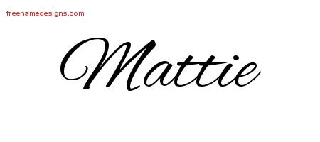 Mattie Cursive Name Tattoo Designs