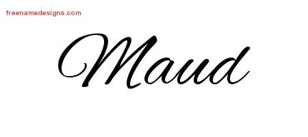 Maud Cursive Name Tattoo Designs