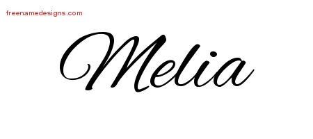 Melia Cursive Name Tattoo Designs
