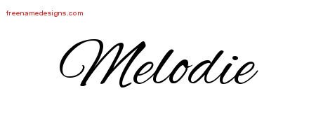 Melodie Cursive Name Tattoo Designs