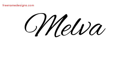 Melva Cursive Name Tattoo Designs