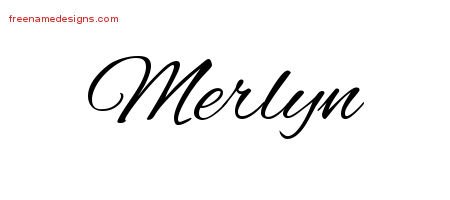 Merlyn Cursive Name Tattoo Designs