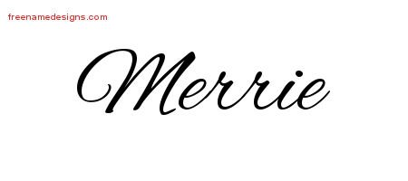 Merrie Cursive Name Tattoo Designs