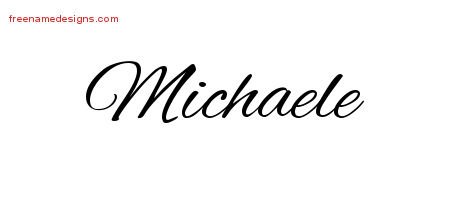 Michaele Cursive Name Tattoo Designs