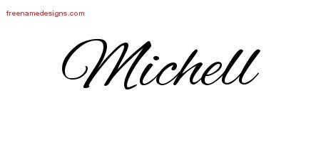 Michell Cursive Name Tattoo Designs