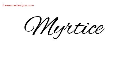 Myrtice Cursive Name Tattoo Designs