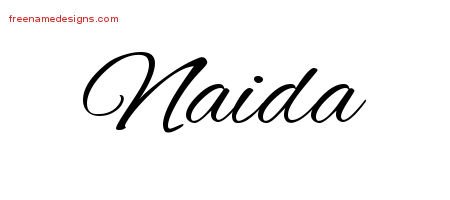 Naida Cursive Name Tattoo Designs