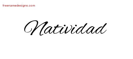 Natividad Cursive Name Tattoo Designs