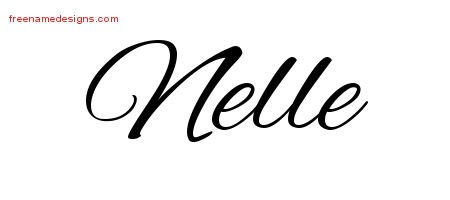 Nelle Cursive Name Tattoo Designs