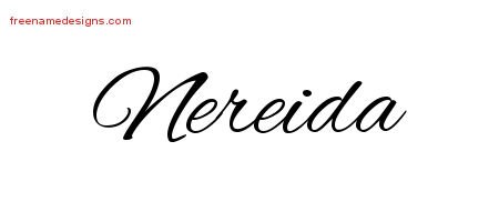 Nereida Cursive Name Tattoo Designs