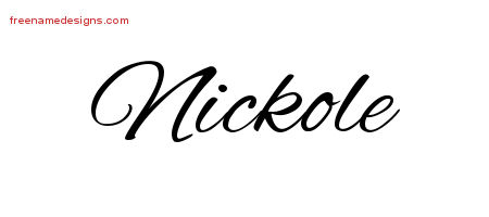 Nickole Cursive Name Tattoo Designs