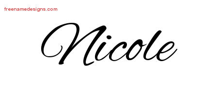 Cursive Name Tattoo Designs Nicole Download Free - Free Name Designs