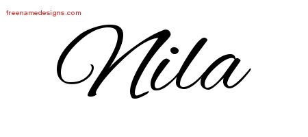 Nila Cursive Name Tattoo Designs