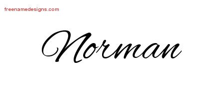 Norman Cursive Name Tattoo Designs