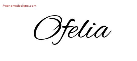 Ofelia Cursive Name Tattoo Designs