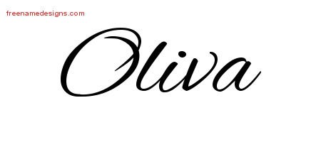 Oliva Cursive Name Tattoo Designs