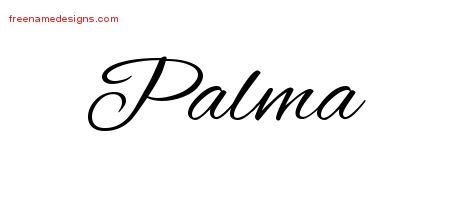 Palma Cursive Name Tattoo Designs