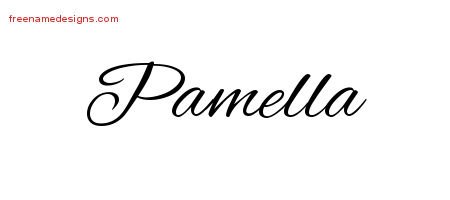 Pamella Cursive Name Tattoo Designs