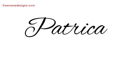 Patrica Cursive Name Tattoo Designs