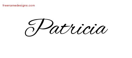 Patricia Cursive Name Tattoo Designs