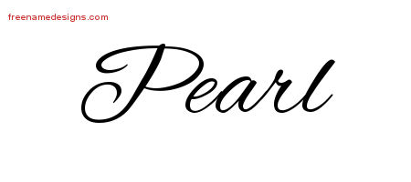 Pearl Cursive Name Tattoo Designs