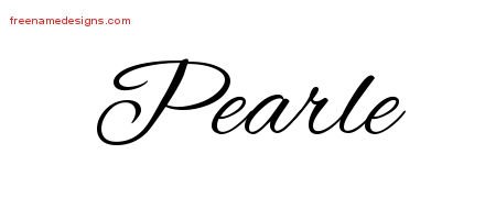 Pearle Cursive Name Tattoo Designs