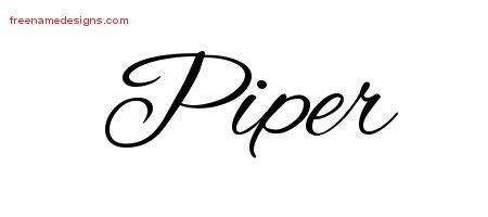 Piper Cursive Name Tattoo Designs