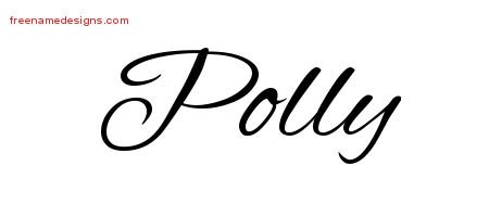 Polly Cursive Name Tattoo Designs