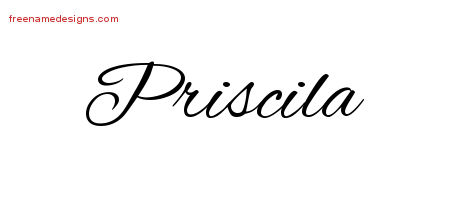 Priscila Cursive Name Tattoo Designs