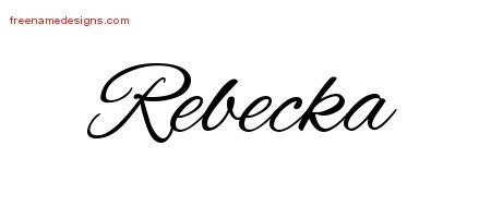 Rebecka Cursive Name Tattoo Designs