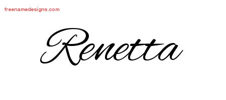 Renetta Cursive Name Tattoo Designs