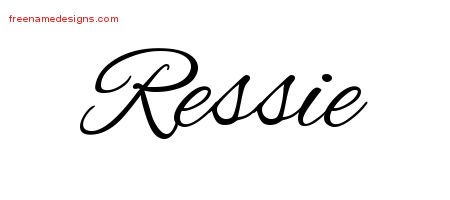Ressie Cursive Name Tattoo Designs