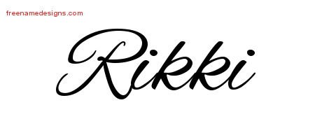 Rikki Cursive Name Tattoo Designs