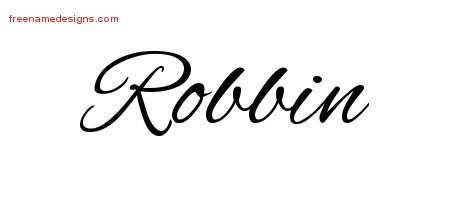 Robbin Cursive Name Tattoo Designs